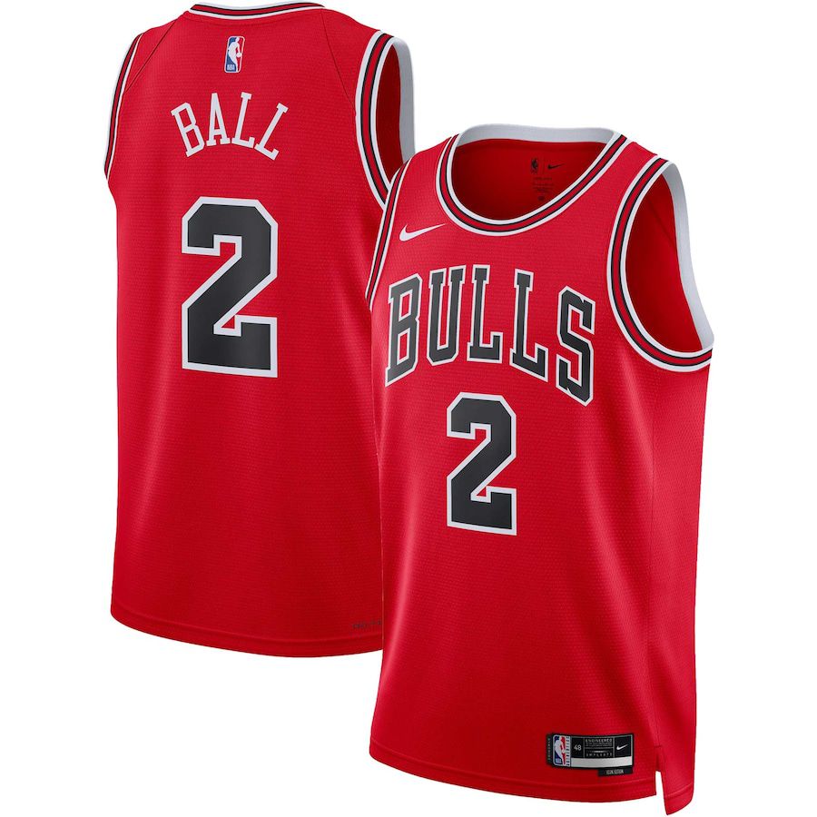 Men Chicago Bulls 2 Lonzo Ball Nike Red 2022-23 Swingman NBA Jersey